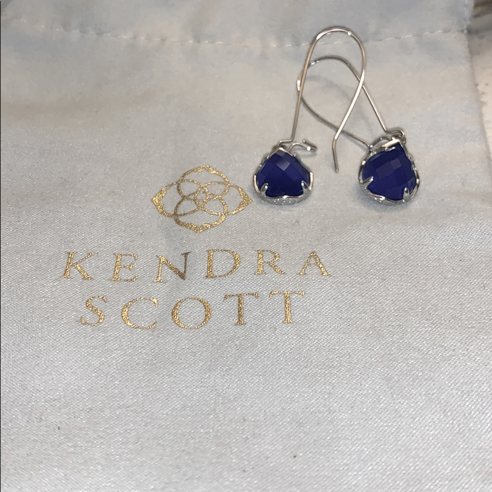KENDRA SCOTT DEE DROP EARRINGS SILVER AND BLUE